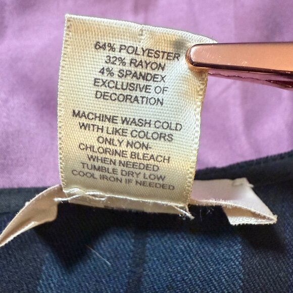 Ann Taylor Loft blue green black plaid tartan sleeveless dress size 16 - Picture 8 of 11